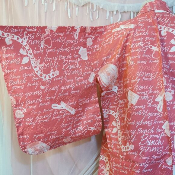 Honey Bunch Pink Yukata Kimono Robe Adult Women MA*RS Gyaru Perfume Gal Style - Picture 5 of 9
